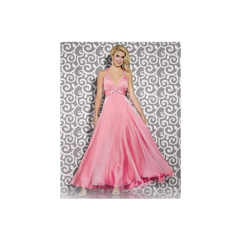 زفاف - Riva Designs Coral V Neck Chiffon Prom Dress R9475 - Brand Prom Dresses