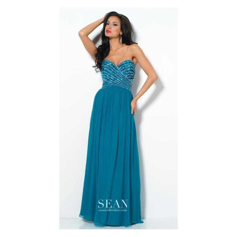 Wedding - Sean Collection 50570 Beaded Bodice Silk Gown - Brand Prom Dresses