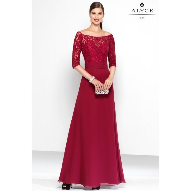Wedding - Alyce Paris 5807 Dress - Social and Evenings A Line Long Alyce Paris Illusion, Off the Shoulder, Sweetheart Dress - 2018 New Wedding Dresses