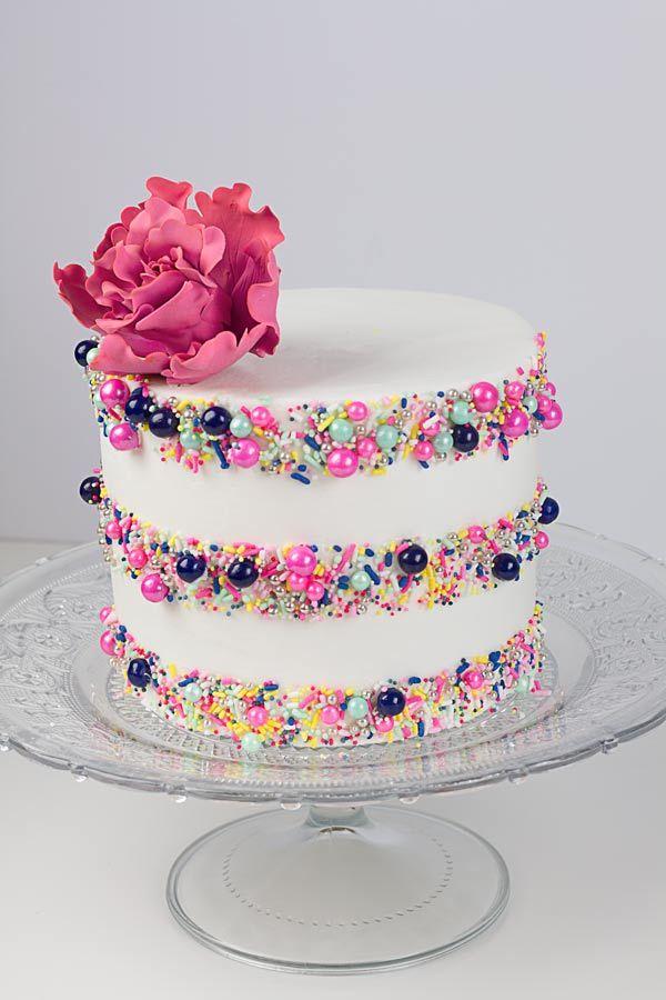 زفاف - Sprinkle Stripes Cake