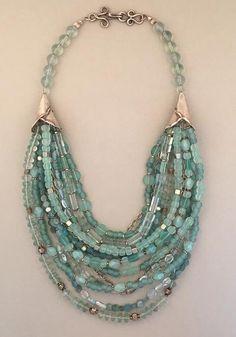 Hochzeit - Multi-Strand Pearl And Silver Necklace