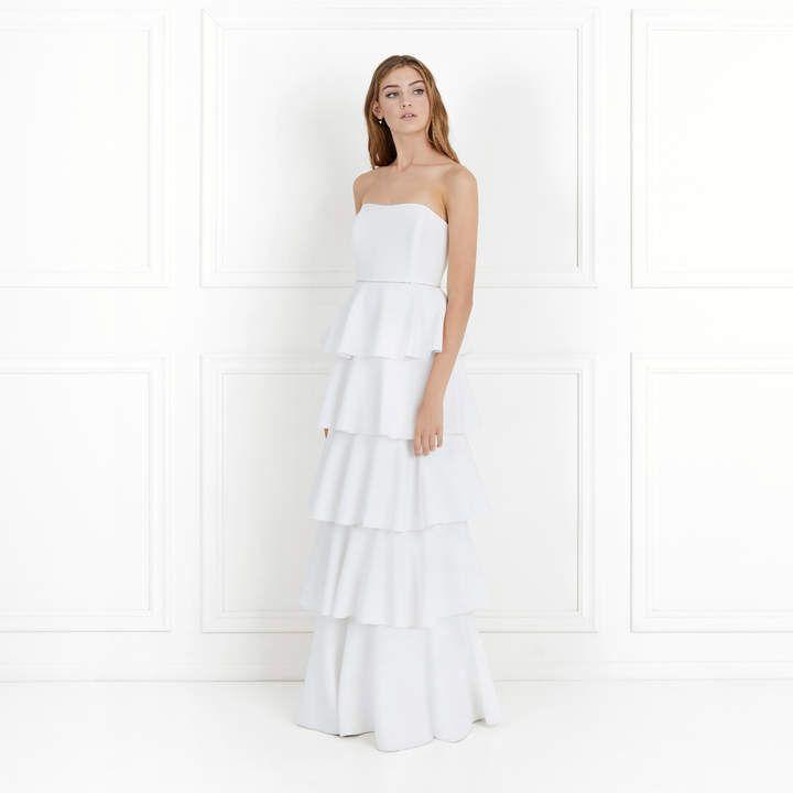 Hochzeit - Rachel Zoe Olympia Tiered Stretch-Crepe Strapless Gown At #rachelzoe #ad 