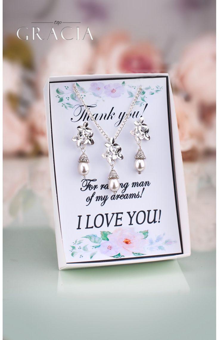 زفاف - PERSIS Mother Of The Bride Bridesmaid Pearl Jewelry Gift Set