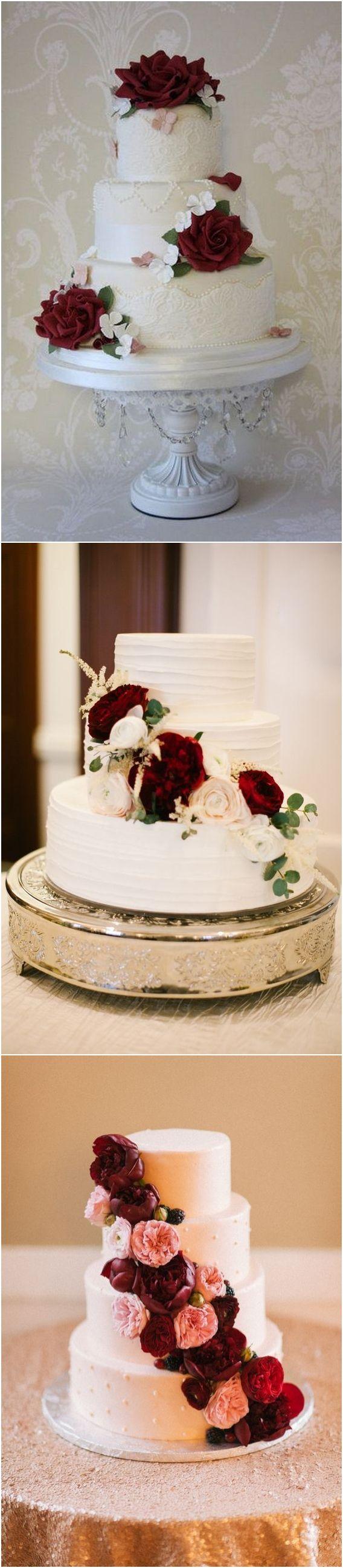 Wedding - Top 20 Burgundy Wedding Cakes You’ll Love