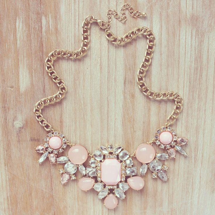 زفاف - Image Of Only 1 Left! Pink Ice Bib Necklace 