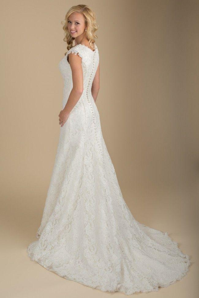 Wedding - Emmeline  -  Www.clairecalvi.com,  Claire Calvi - Modest Wedding Dress, Wedding Dress With Sleeves, Illusion Neckline, Lace Wedding Dress 