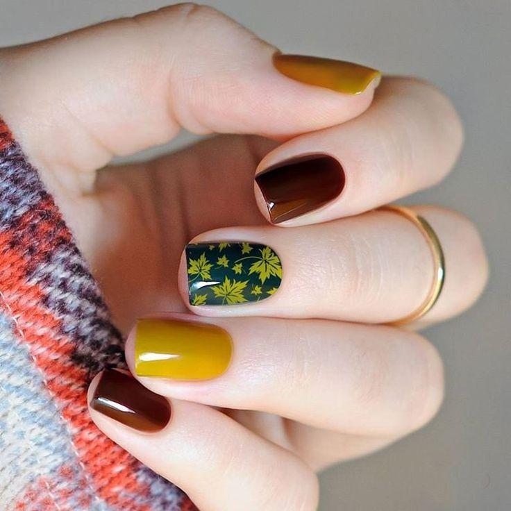 Свадьба - Yellow Green Mustard Brown Accent Fall Leaves Leaf Autumn Favorite 