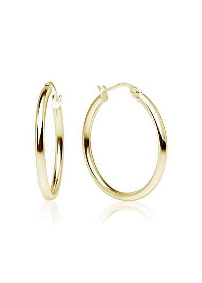 زفاف - Amazon Simple Gold Hoop Earrings In Different Sizes 