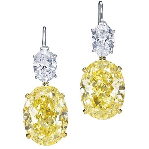 Wedding - Harry Winston - One-of-a-kind Yellow Diamond Drop Earrings From Harry Winston's Incredibles Collection 