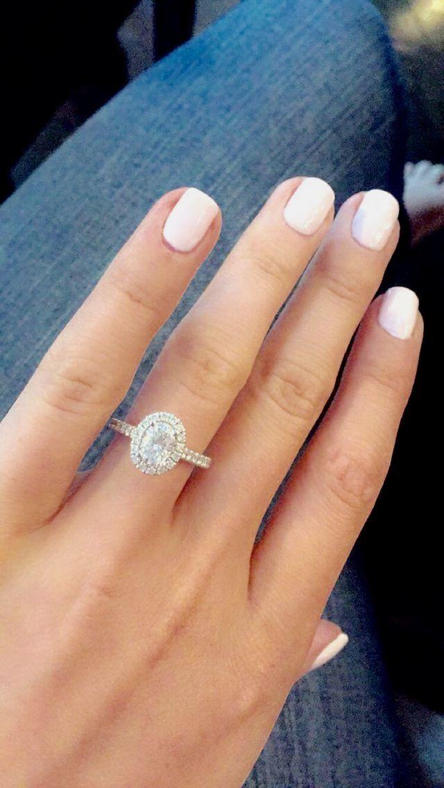 Wedding - 1.65 Carat TW Oval Halo Engagement Ring #halorings 