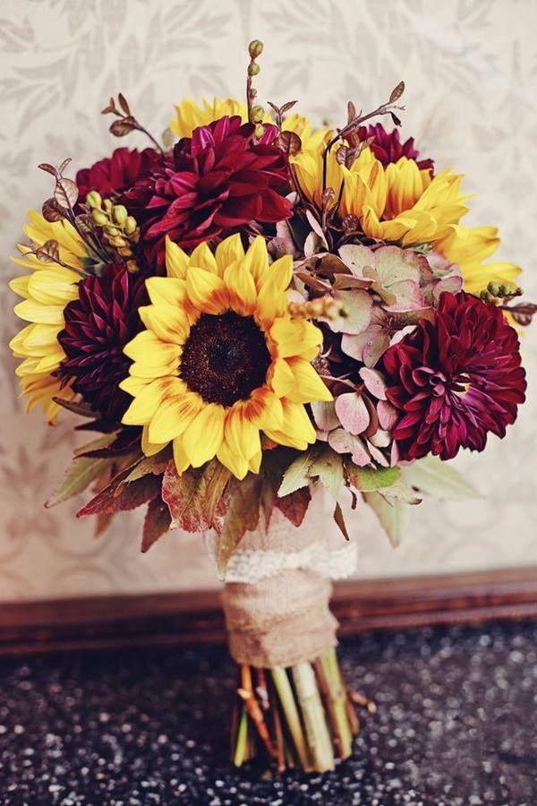 زفاف - Warmth And Happiness: 20 Perfect Sunflower Wedding Bouquet Ideas