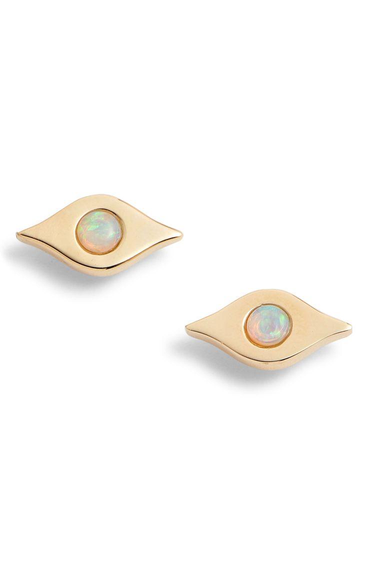 Hochzeit - Nordstrom #nsale EF Collection Evil Eye Opal Stud Earrings 