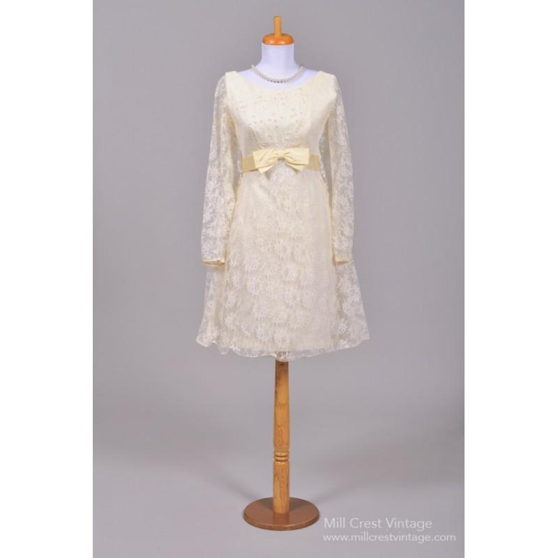 زفاف - Mill Crest Vintage 1960 Lace Trapeze Vintage Wedding Dress - Wedding Dresses 2018,Cheap Bridal Gowns,Prom Dresses On Sale