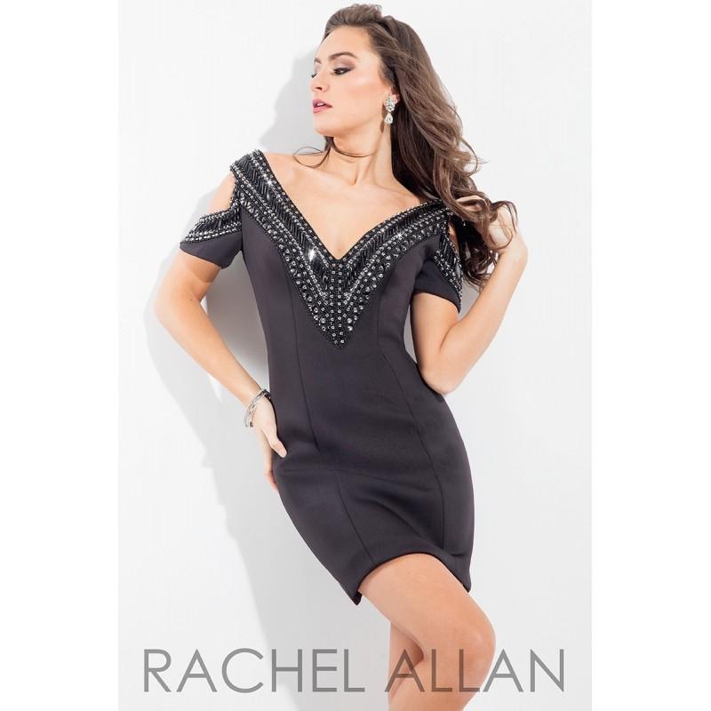 Hochzeit - Rachel Allan 3102 Dress - Fitted Short and Cocktail V Neck Short Rachel Allan Dress - 2018 New Wedding Dresses