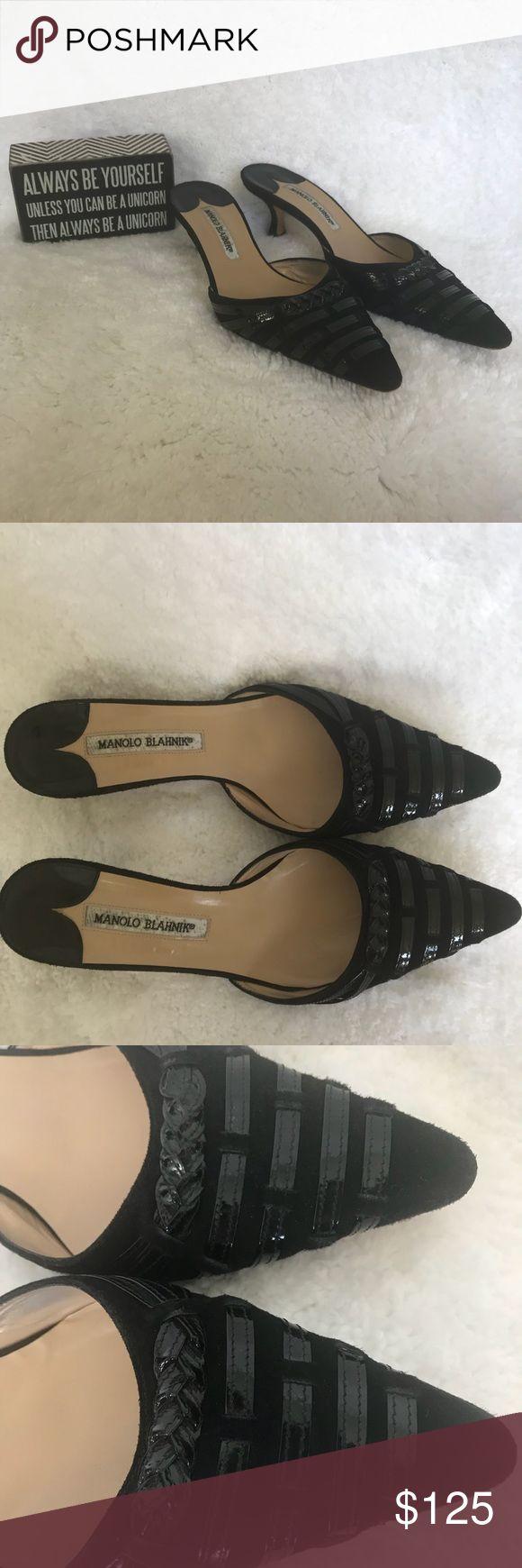 Hochzeit - Manolo Blahnik Kitten Heel Mules Excellent Used Condition Manolos! Size 7.5 The Wear Can Be Seen On The Bottoms In The Picture. Otherwise They Are … 