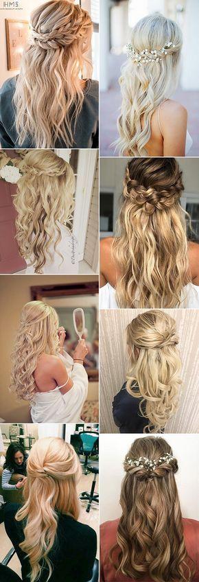 زفاف - Chic Half Up Half Down Wedding Hairstyle Ideas #weddingideas 
