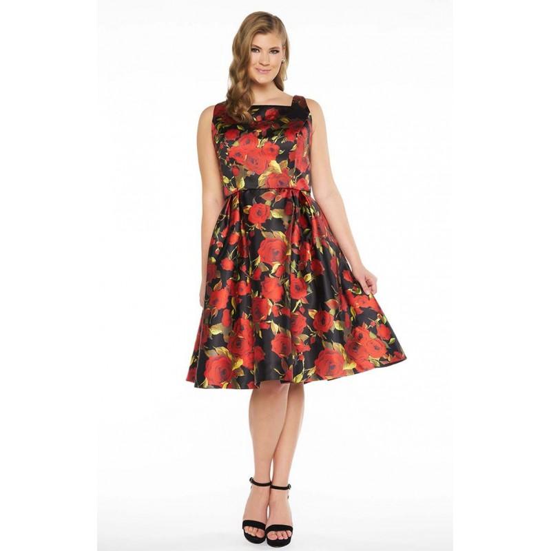 زفاف - Mac Duggal Fabulouss - 77347F Rose Print Sleeveless Cocktail Dress - Designer Party Dress & Formal Gown