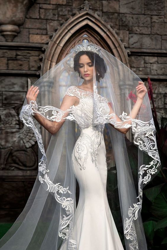 Mariage - Lace Wedding Veil, Beautiful Wedding Veil, Cathedral Veil, Lace Veil