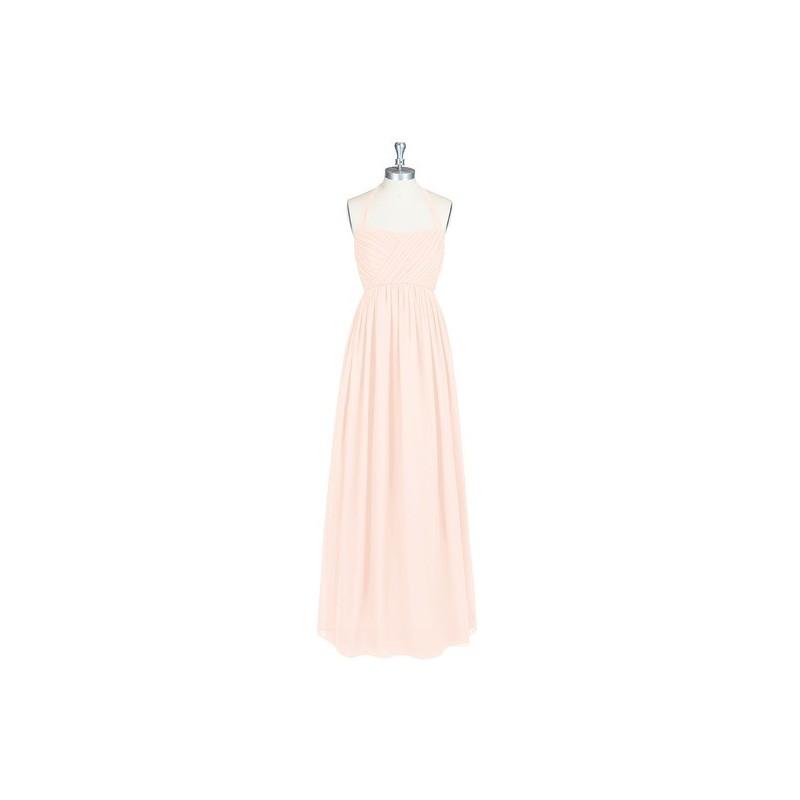 Hochzeit - Pearl_pink Azazie Francesca - Floor Length Halter Chiffon Bow/Tie Back Dress - Charming Bridesmaids Store