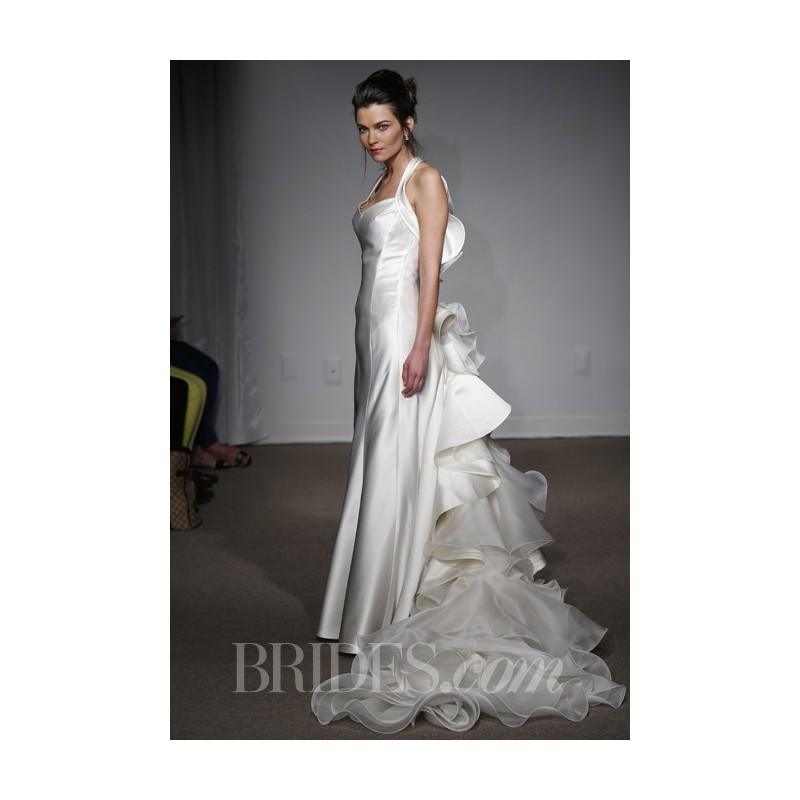 زفاف - Anna Maier ~ Ulla Maija - Spring 2014 - Silk Satin Wedding Dress with Ruffled Train - Stunning Cheap Wedding Dresses