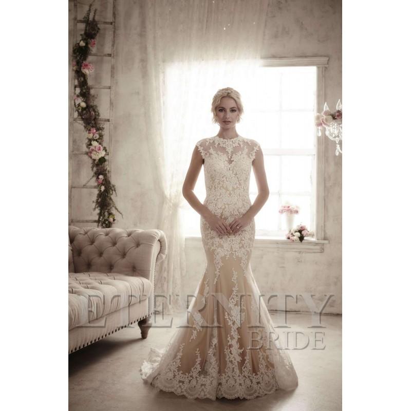زفاف - Style D5341 by Eternity Bride - Ivory  White  Champagne Lace Button-Up Fastening Floor High  Illusion Wedding Dresses - Bridesmaid Dress Online Shop