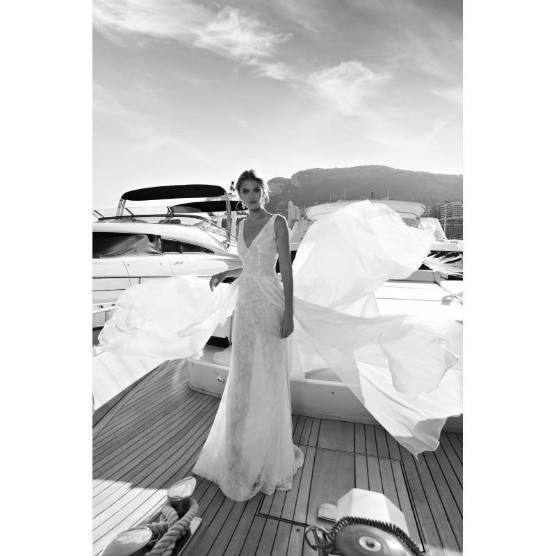 زفاف - Alessandra Rinaudo 2017 Blanca ARAB17620 Elegant Ivory Asymmetrical Aline V-Neck Beach Open Back Beading Lace Bridal Dress - Designer Party Dress & Formal Gown