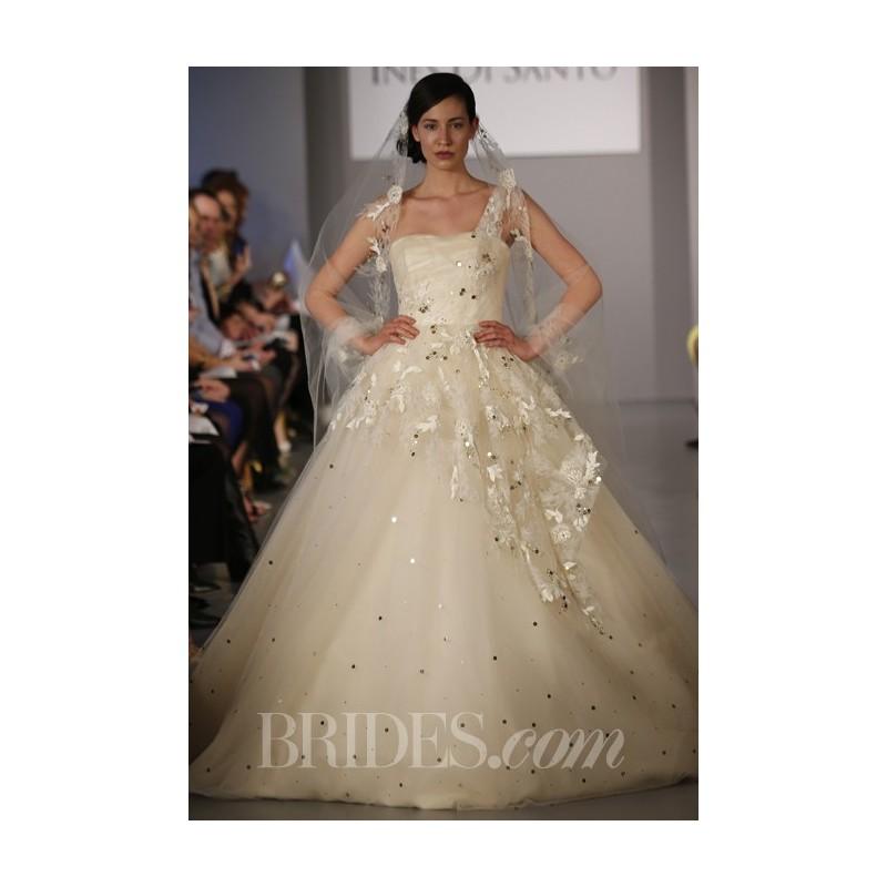 Wedding - Ines Di Santo - Spring 2014 - Toulousse Strapless Ball Gown with Floral Embroidered Overlay - Stunning Cheap Wedding Dresses
