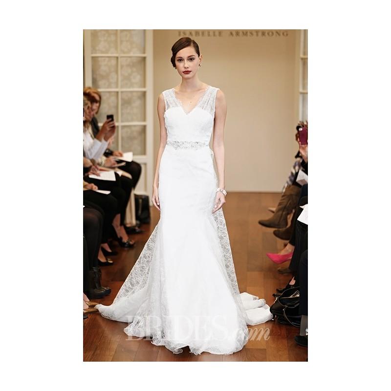 زفاف - Isabelle Armstrong - Fall 2015 - Florence V-neck Sleeveless A-line Lace Wedding Dress - Stunning Cheap Wedding Dresses