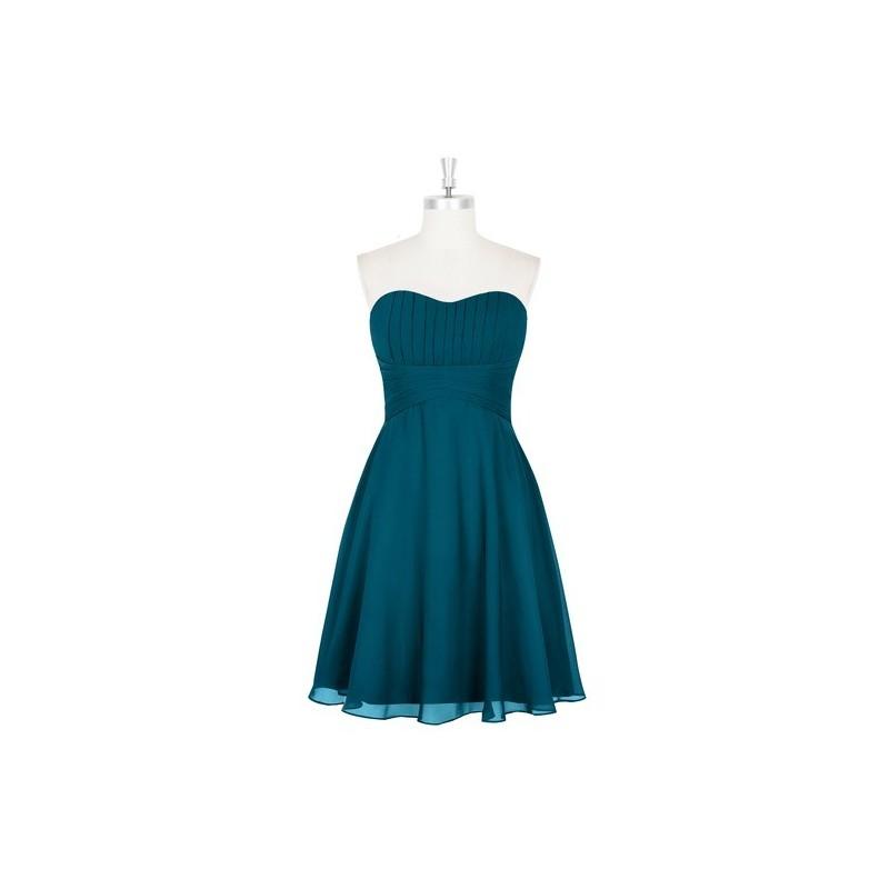 زفاف - Ink_blue Azazie Aryana - Knee Length Sweetheart Chiffon Back Zip Dress - Charming Bridesmaids Store