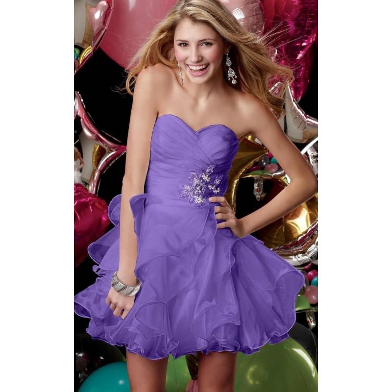 زفاف - Alyce Paris - 3545 Strapless Flared Ruffles Cocktail Dress - Designer Party Dress & Formal Gown