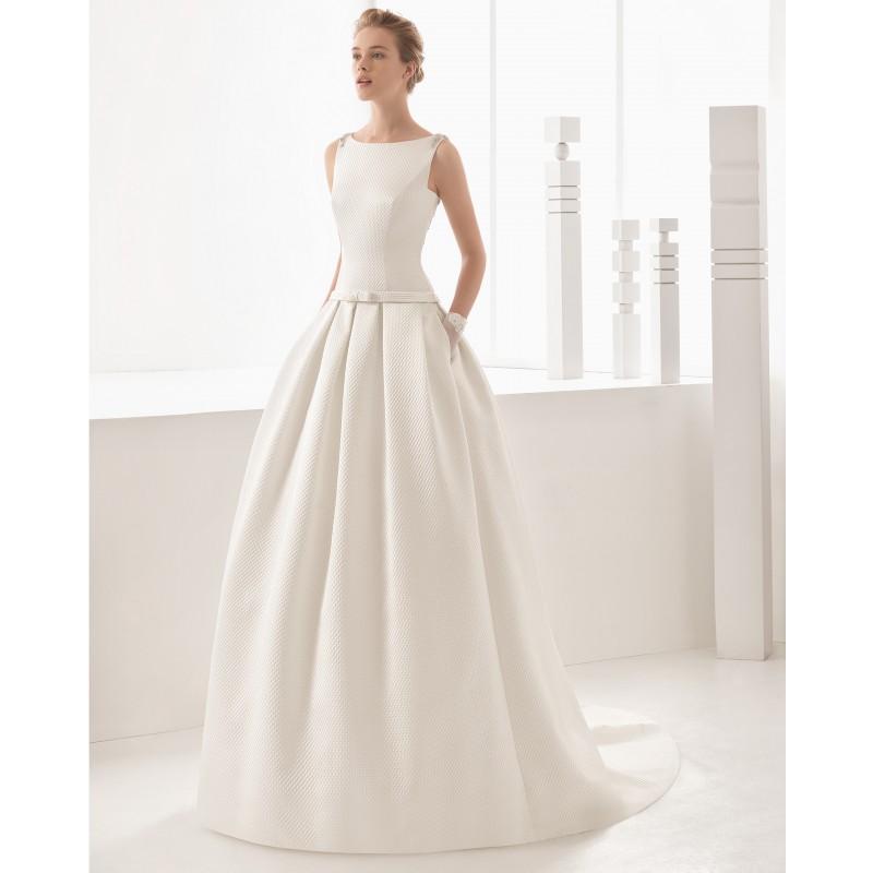 Mariage - Rosa Clara 2017 Nasia Elegant Chapel Train Ivory Ball Gown Sleeveless Bateau Beading Wedding Gown - Customize Your Prom Dress