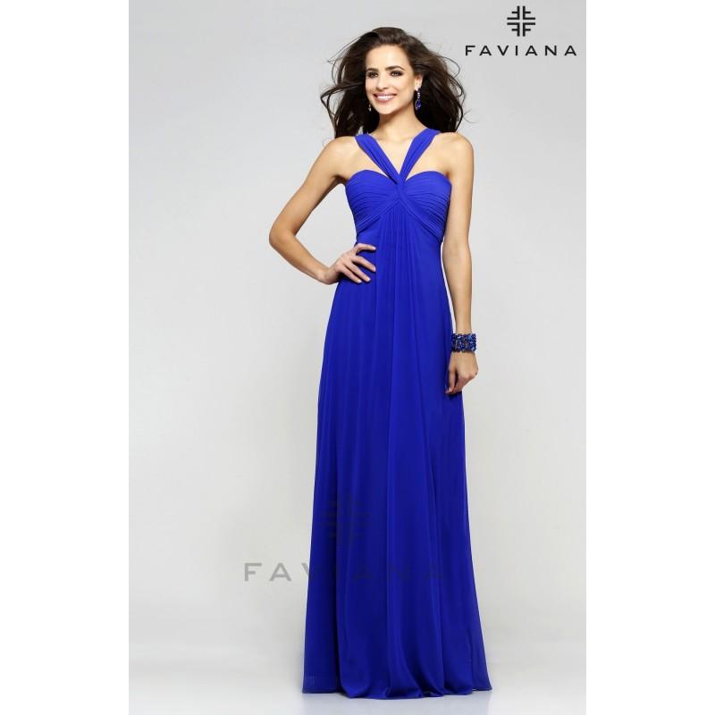 Mariage - Black Faviana 7672 - Chiffon Open Back Dress - Customize Your Prom Dress