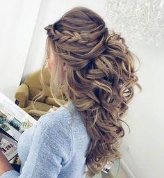 Mariage - Pretty Half Up Half Down Hairstyles - Pretty Partial Updo Wedding Hairstyle Is A