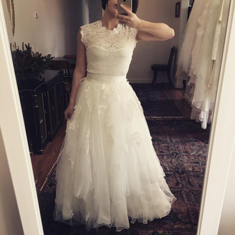 زفاف - Fairy long tulle wedding skirt-made to order in your size - fairy uneven layered tulle- lace and silk lining - Hand-made Beautiful Dresses