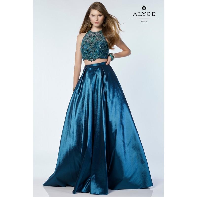 Hochzeit - Alyce 6739 Prom Dress - Illusion, Jewel, Sweetheart Long 2 PC, Ball Gown, Crop Top Prom Alyce Paris Dress - 2018 New Wedding Dresses