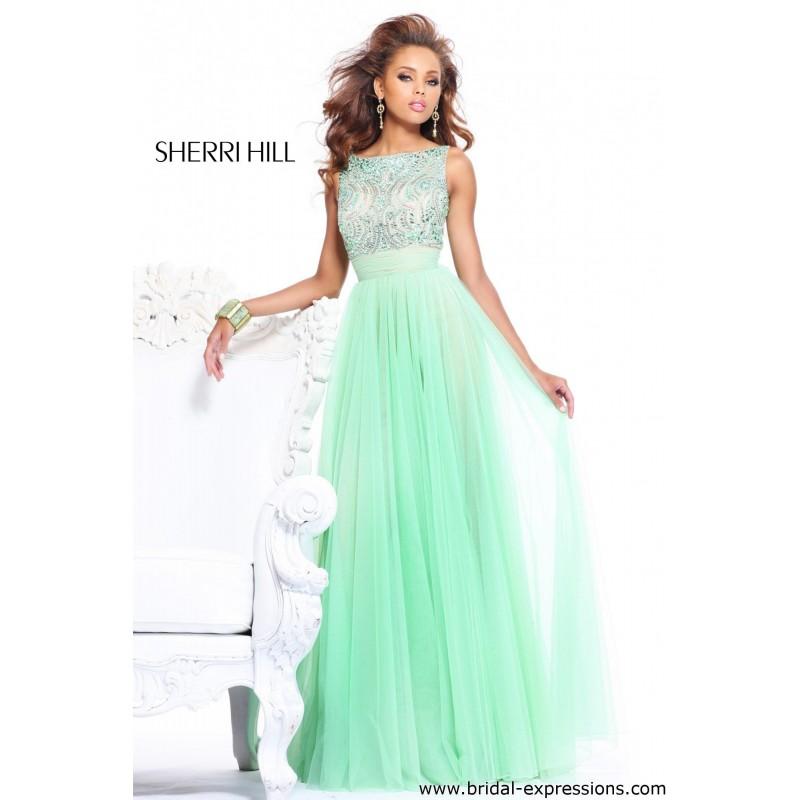 زفاف - Sherri Hill 11022 Sheer Tank Beaded Prom Dress - Crazy Sale Bridal Dresses