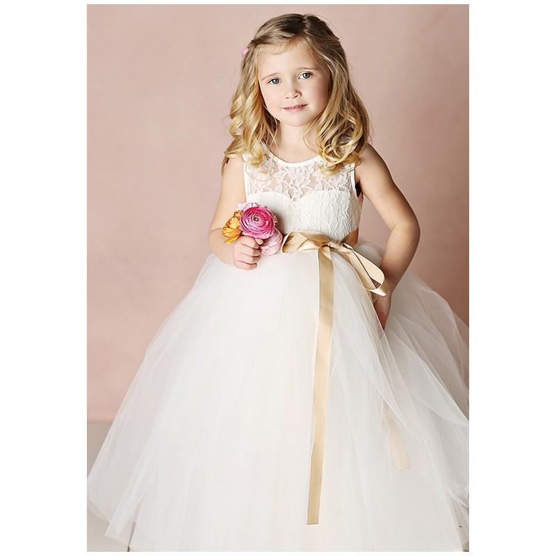 Hochzeit - FATTIEPIE Elizabeth - Ball Gown Ivory Satin Floor Natural Lace - Formal Bridesmaid Dresses 2018