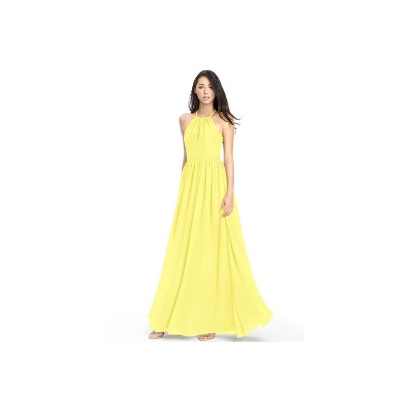 زفاف - Lemon Azazie Kailyn - Floor Length Strap Detail Halter Chiffon Dress - Charming Bridesmaids Store