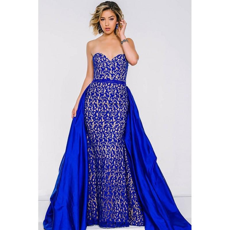 زفاف - Jovani - Strapless Lace Dress With Overlay Skirt 35052 - Designer Party Dress & Formal Gown