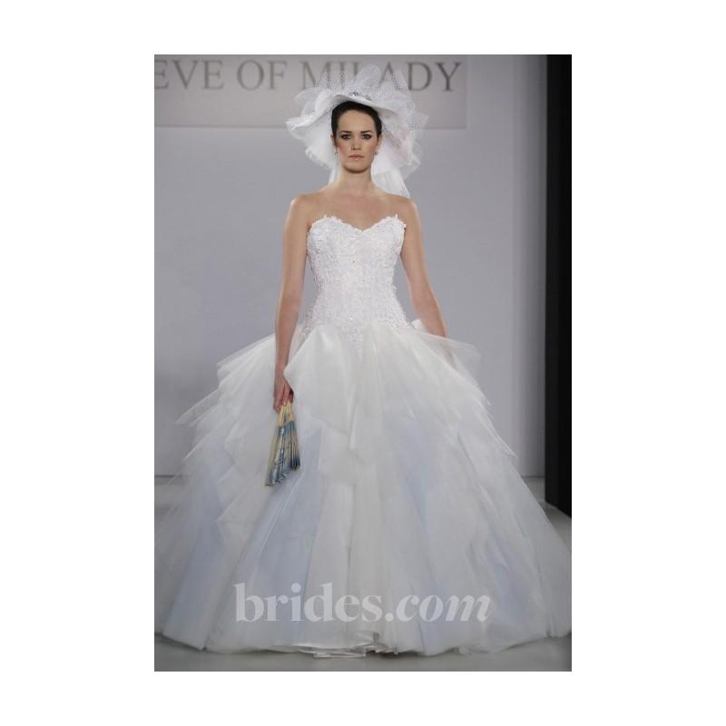 Hochzeit - Eve of Milady Collection - Fall 2013 - Style 1493 Strapless Lace and Blue Tulle Ball Gown Wedding Dress - Stunning Cheap Wedding Dresses
