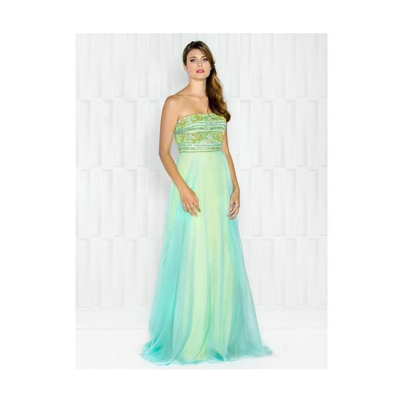 Mariage - Colors Dress - 1715 Beaded Strapless Striped Chiffon Dress - Designer Party Dress & Formal Gown