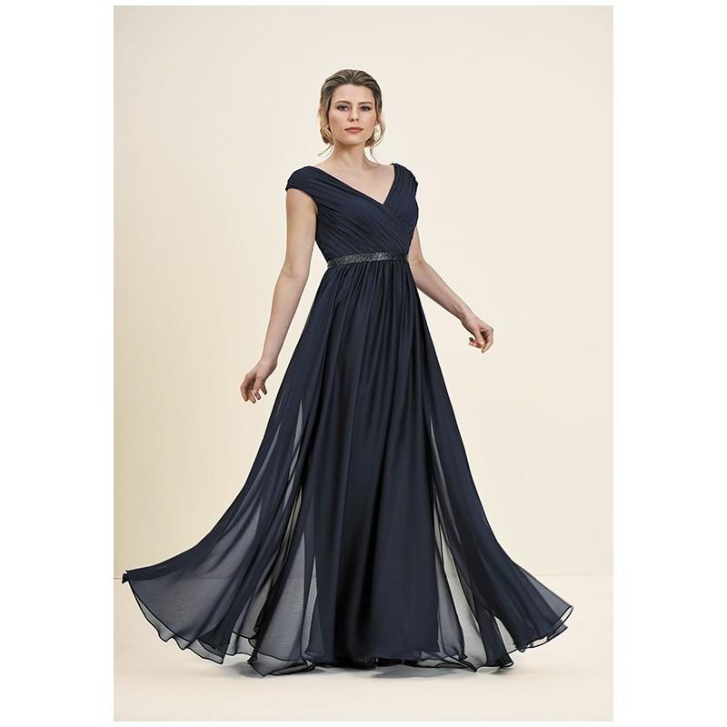 Mariage - Jade J195056 - A-Line Blue V-Neck Chiffon - Formal Bridesmaid Dresses 2018