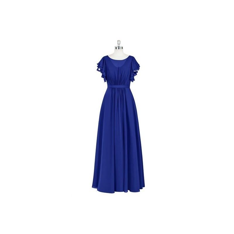 Wedding - Royal_blue Azazie Daphne - Chiffon Back Zip Scoop Floor Length Dress - Simple Bridesmaid Dresses & Easy Wedding Dresses