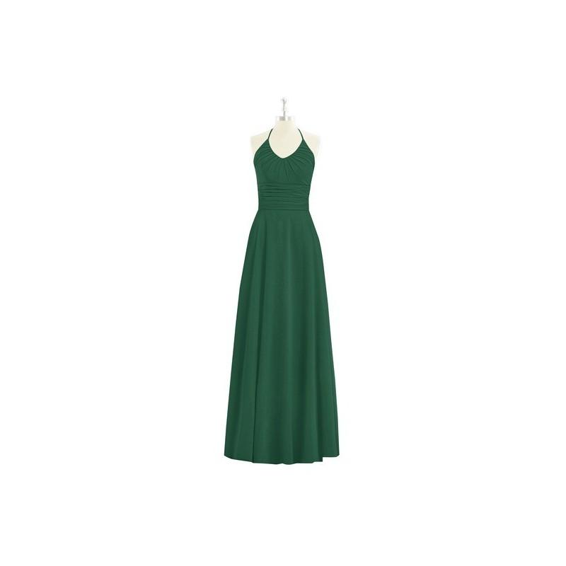 Mariage - Dark_green Azazie Faith - Bow/Tie Back Halter Chiffon Floor Length Dress - Charming Bridesmaids Store