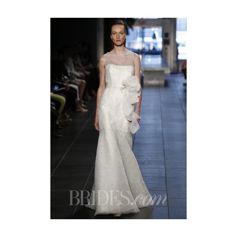 Hochzeit - Rivini - Spring 2014 - Sabbia Lace Wedding Dress with Illusion Neckline and Floral Sash - Stunning Cheap Wedding Dresses