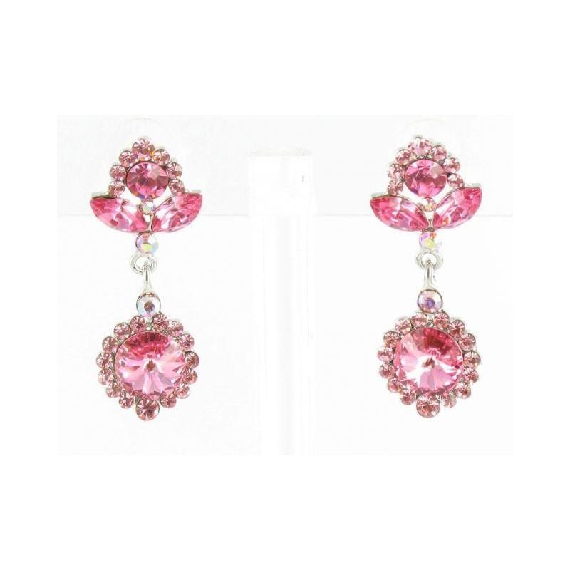 Hochzeit - Helens Heart Earrings JE-X002862-S-Pink Helen's Heart Earrings - Rich Your Wedding Day