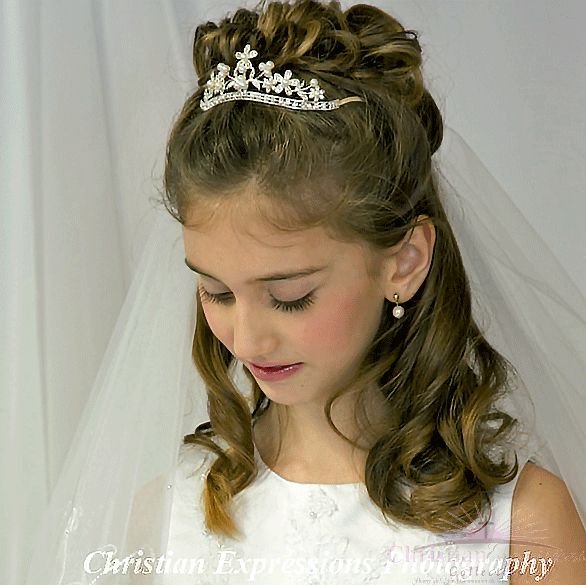 زفاف - First Communion Tiara Crown Style Sienna 