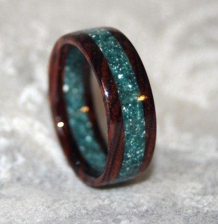 Hochzeit - Cocobolo Rosewood And Corian Ring