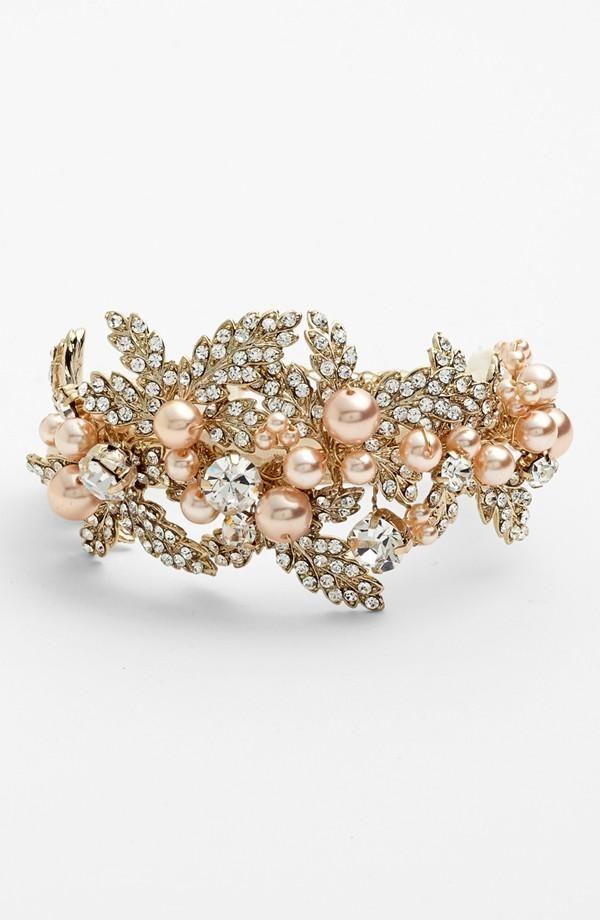 Свадьба - Blush-toned Bridal Bracelet -- Swoon! 