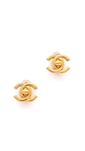 Свадьба - Chanel Turn Lock CC Earrings (Previously Owned)